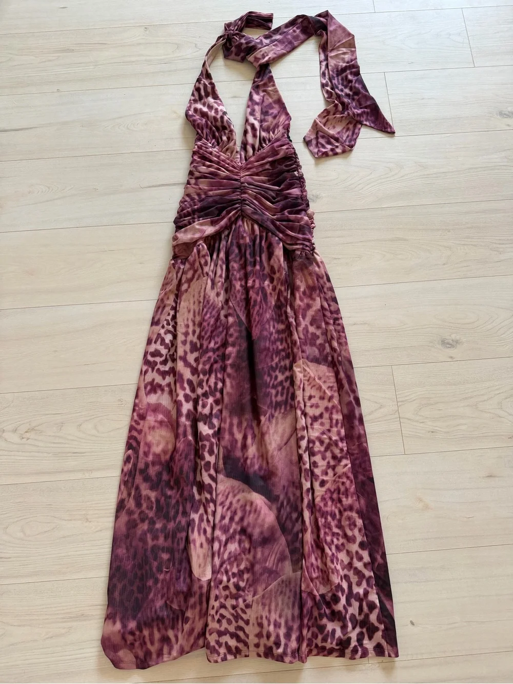 NWT BABYBOO Melania Maxi Dress - Magenta Orchid Print XS